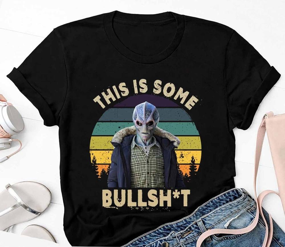 Vintage This Is Bullsht Shirt, Resident Alien Shirt, Alien UFO Unisex T-Shirt L