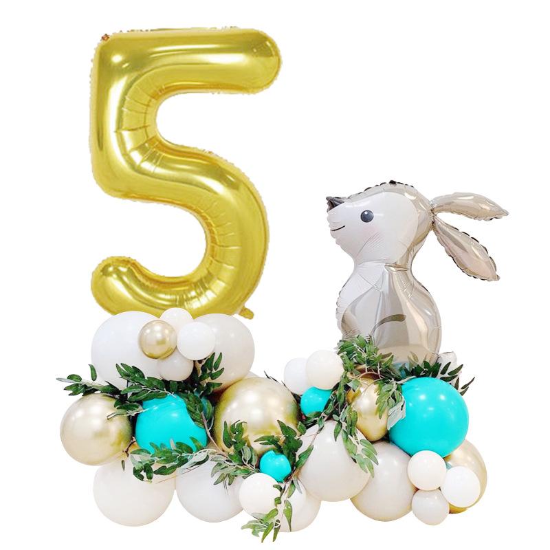 33 Grey Easter Bunny Balloons 40 Aluminum Film Balloons Happy Children's First Birthday Party