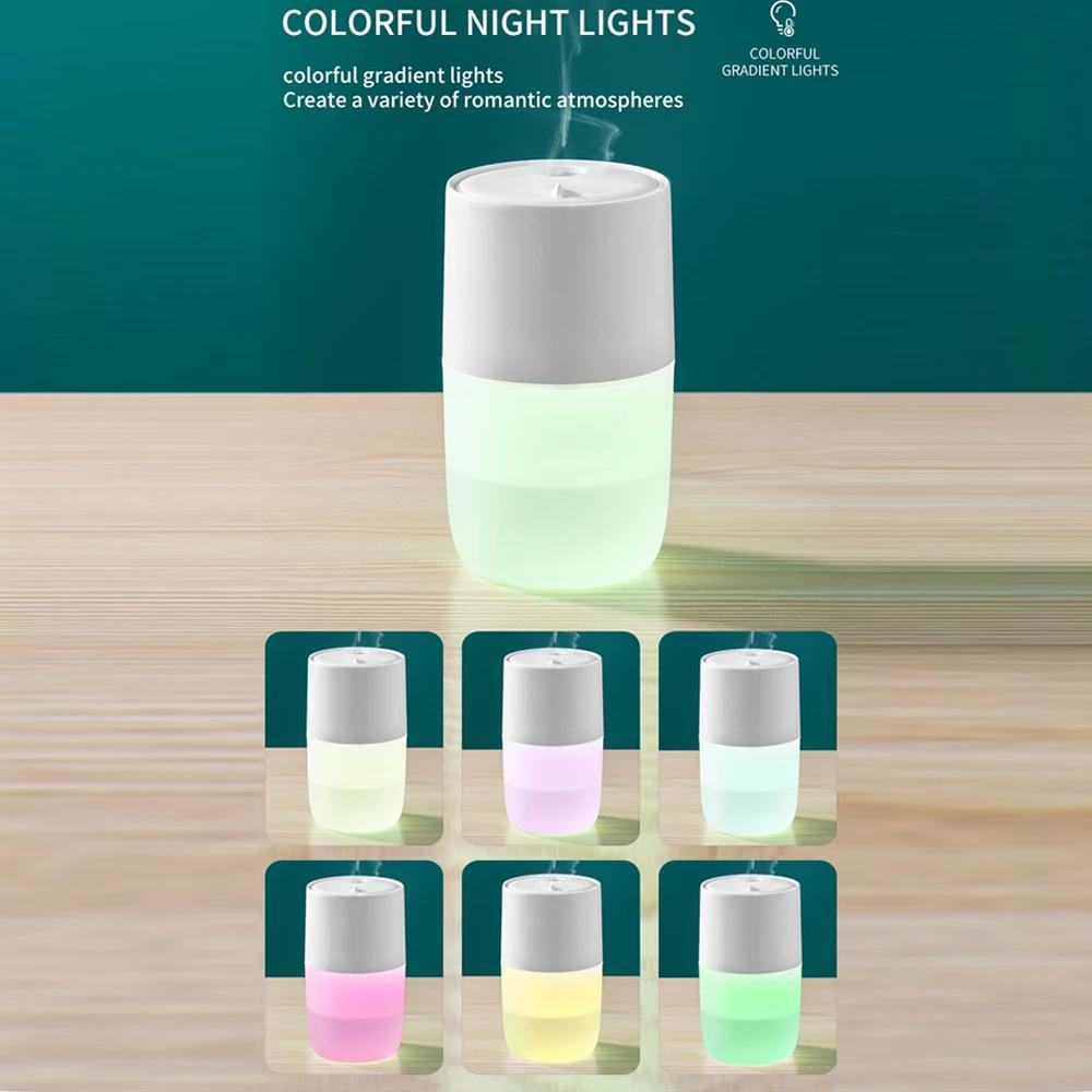 300ml  Aroma Diffuser with Humidifier & Air Purification  7 Color LED Lights, 2 Spray Modes, Includes 2 Essential Oils for Home,