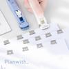 Planwith Push Paper Clip Pusher Set Smile Design Reusable Mini Binder for File Index Office Binding Tools
