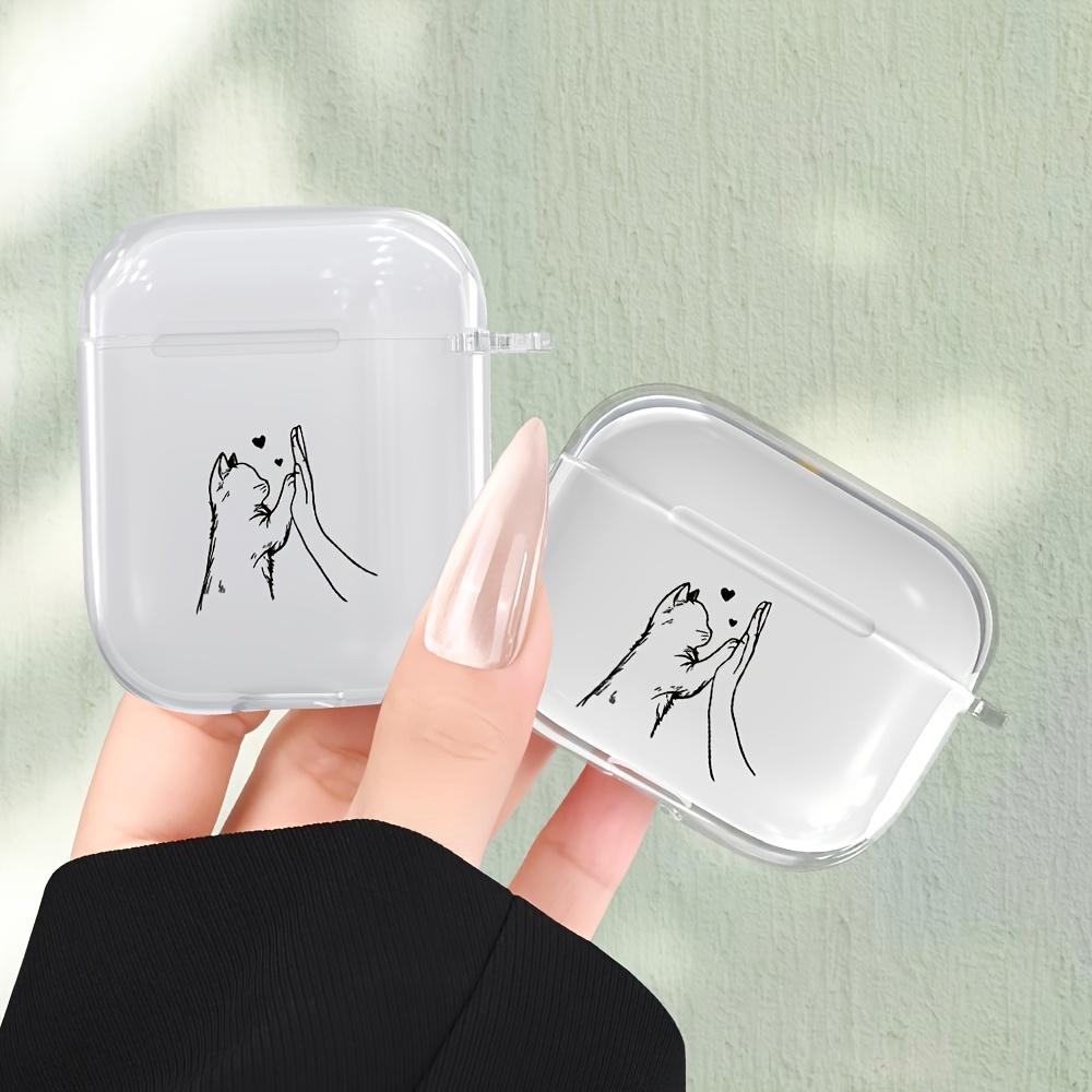 Fashionable and Creative Cat Pattern Suitable for Airpods 3 2 1 Pro 2 4 Pro3 Transparent Headphone Protective Case, Anti Drop