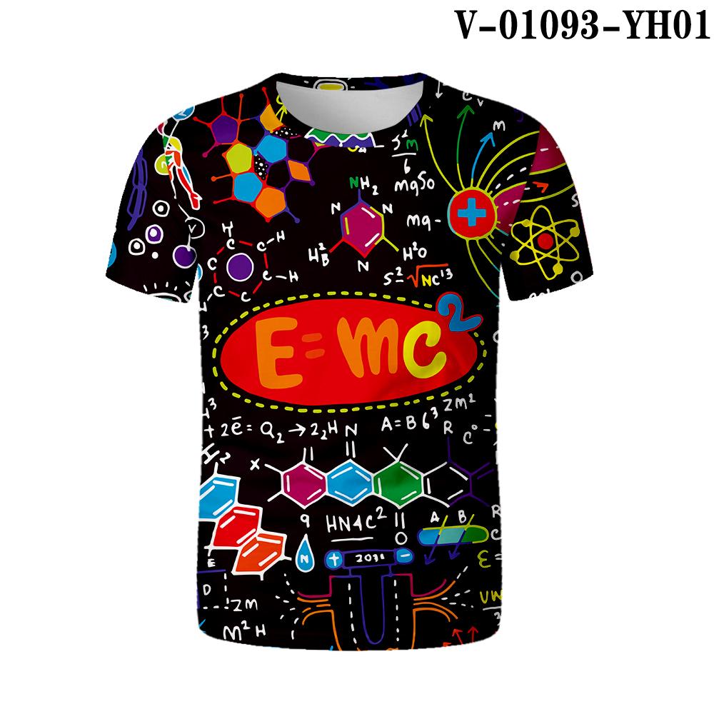 Funny Mathematical Shirt Phys Chemical Formula Summer Street 3D Tričko Módní O Krk Měkké Tričko Oversized Tričko Math Tričko