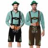 Mens Green German Beer Festival Costume Bavarian Style Halloween Stage Performance