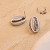 CARLIDANA Fashion Ocean Summer Beach Shell Shaped Earrings Stud Earrings Stainless Steel Earrings Waterproof Jewelry for Women