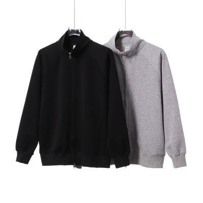 Solid Color Stand-up Neck Zipper Cardigan Jacket Men's Autumn Fashion Simple Sports and Leisure Double Zipper Sweater