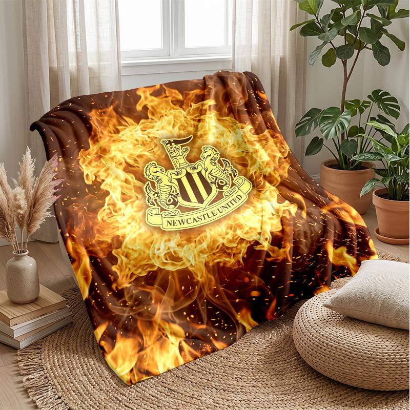 Coperta in Flanella con Stampa del Newcastle United Football, Coperta Morbida Calda Leggera per Divano Letto Campeggio