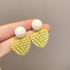 New Vintage Color Blocking Y2k Dopamine Fashion Polka Dot Drop Geometric Earrings for Women Sweet Acrylic Jewelry Accessories