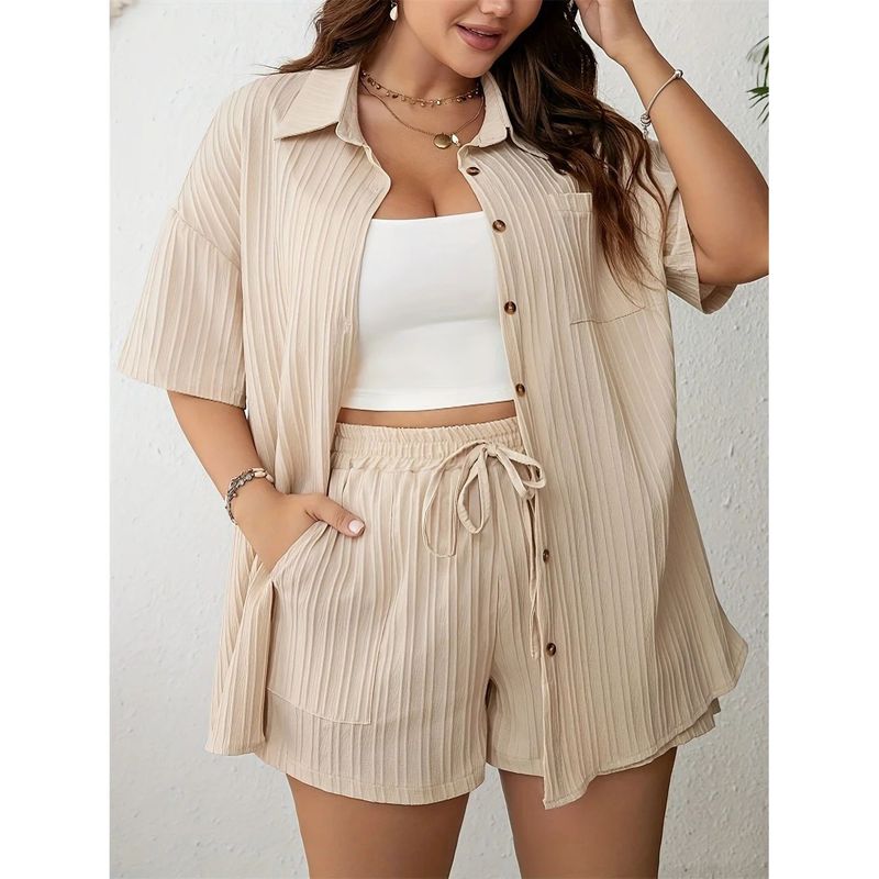 

Single Brewed Shirt Shorts Two-Piece Set Blouse Shorts Two-piece Set APRICOT XL