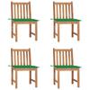 Day and Night - Day and Night Garden Chairs 4 Units Solid Teak Wood with Cushions