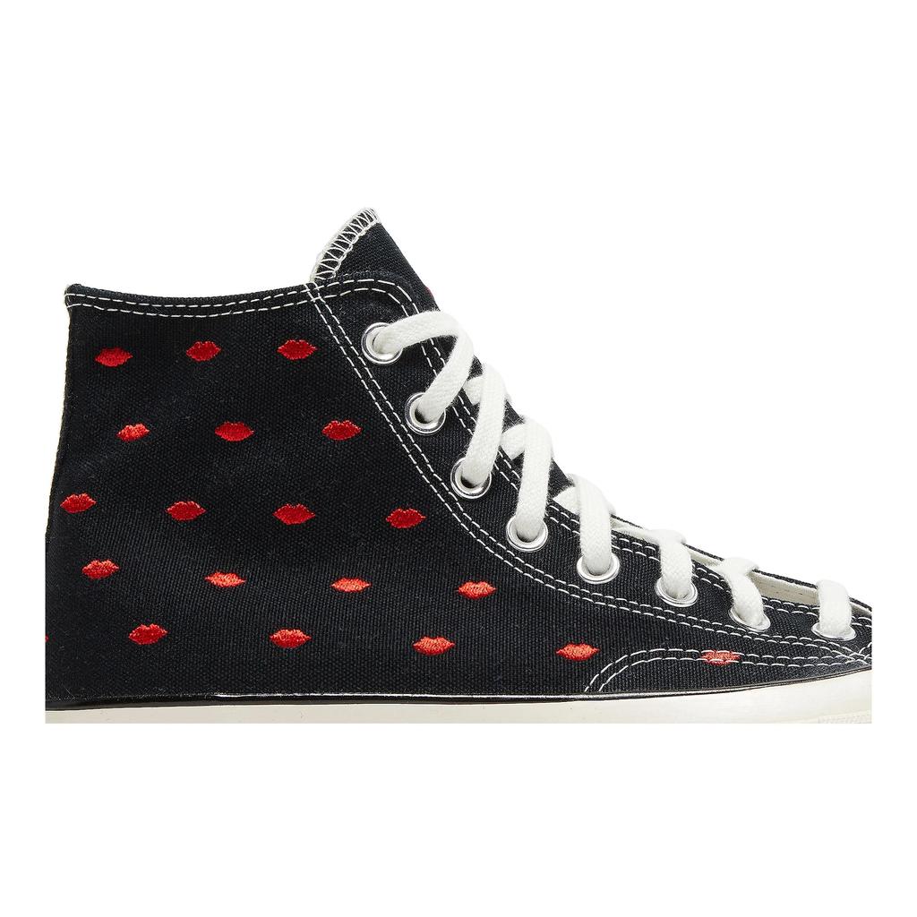 Converse Chuck 70 Embroidered Lips High 'Love Me - Black' (Unisex) Black / University Red / Egret Canvas Shoes A01600C