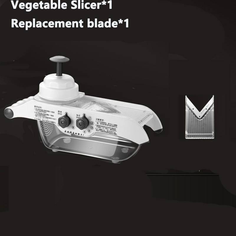 Multifunctional Lemon Slicer Vegetable Grater With Basket,V-Blade Fruit Potato Chopper Carrot Cutter Slicer Kitchen Accessories