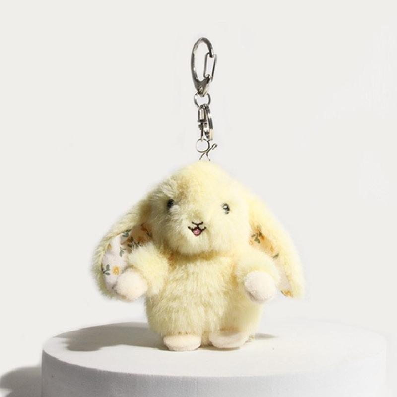 Soft Plush Rabbit Doll Keychain Lovely Doll Charm Colorful Keychain Accessory Suitable for Girls and Adults Present