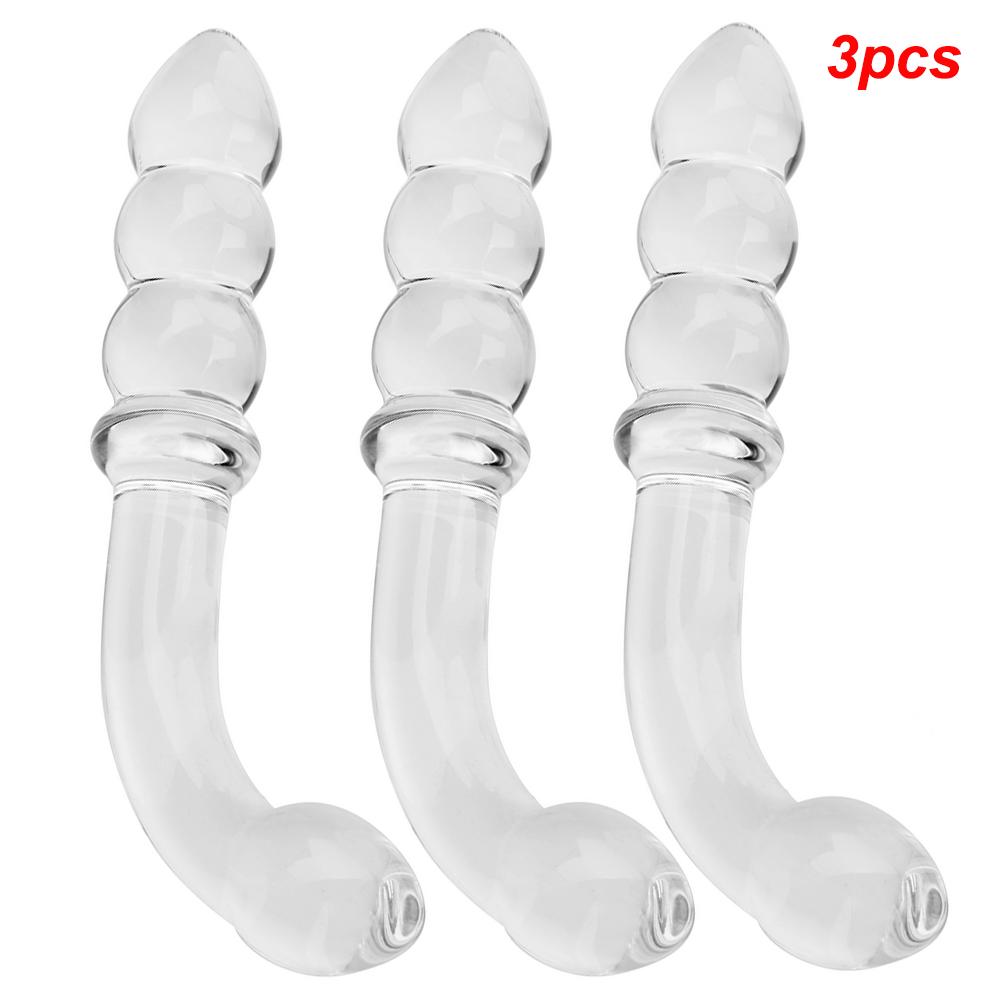 2 In 1 Glass Anal Beads Butt Plug For Women Hard Dildos Vaginal Anus Dilator Men Prostate Massager Female Masturbator Sex Toy 18