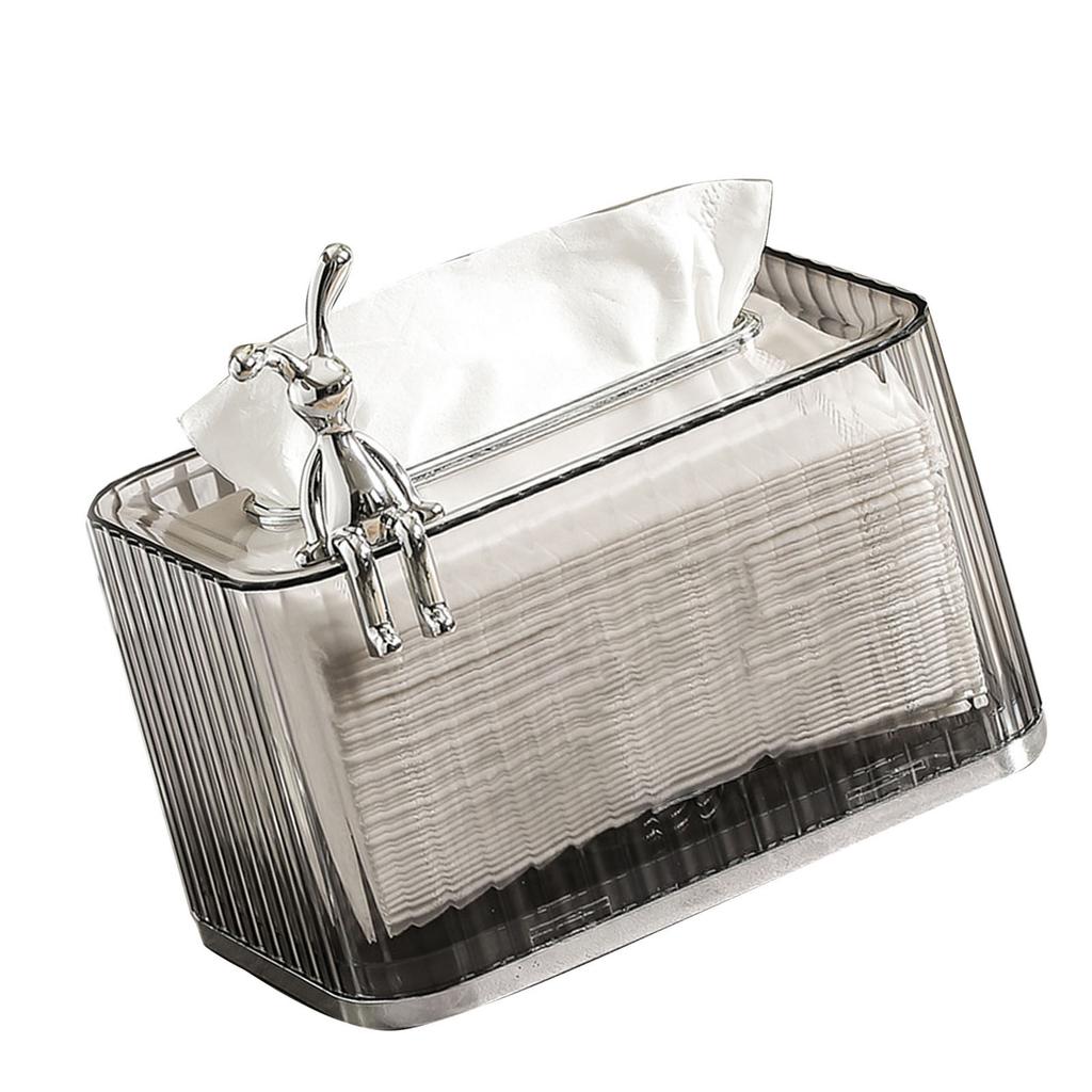 Tissue Box Holder Large Opening Auto Lifting Spring Home Tissue Dispenser for Bathroom Vanity