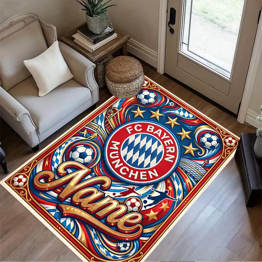 Bayern Munich Fan Gear Floor Mat Suitable for Kitchen Bedrooms Balcony Game Room Anti-slip Rug Office Home Decor Perfect Birthday/Christmas Gift Idea