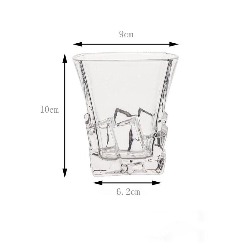 310ml Square Transparent Glass Cup with An Ice Cube Bottom Design That Is Extremely Unique Simple Style Perfect Birthday Gift