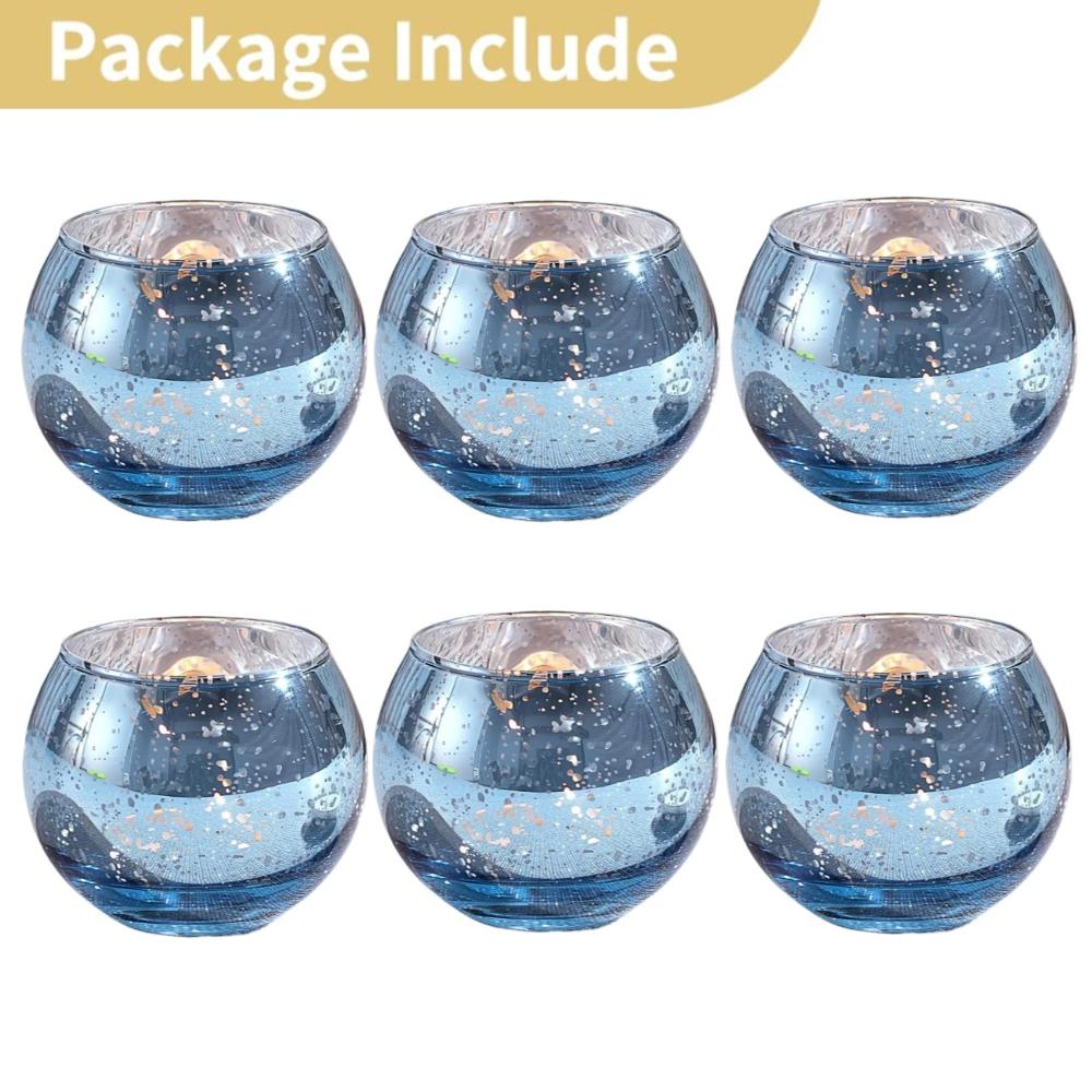 6/12PCS Mercury Glass Votive Candle Holders Centerpiece Table Tealight Candlestick for Party Home Wedding Decorations