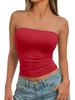 Damen Bandeau gerafftes Crop-Top - Lässig, Vielseitig, Eng anliegend
