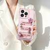 Waiting for the Flowers To Bloom, Suitable for Apple 17Pro Mobile Phone Case 16pro Makeup Bracket 15 Lanyard 14 Pink 13 Silicone Case