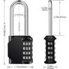 Cadenas - AIMOONSA - 4 Chiffres - Noir - Longue Anse - Résistant aux Intempéries