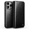 QIALINO For iPhone 15 Pro Shockproof Genuine Leather Flip Case Full Protection Wallet Cover Stand