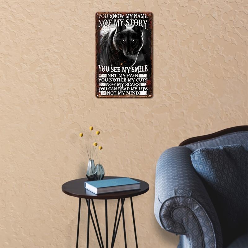 1pc, Vintage Metal Tin Sign, Animal Wolf Funny Art Poster, Bedroom Decoration, Cafe Signs, Bar Decor, Club Signs, Living Room
