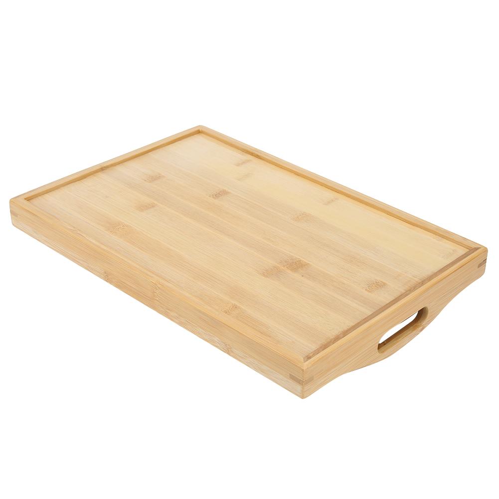 Bamboo Tea Tray Chinese Tea Cup Serving Table for Teahouse Home OfficeHandle Type