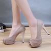 Platform Shoes Woman Peep Toe Fashion High Heels 34-39 Pumps Sexy Nude Women Shoes High Heels Wedding Bridal Shoes