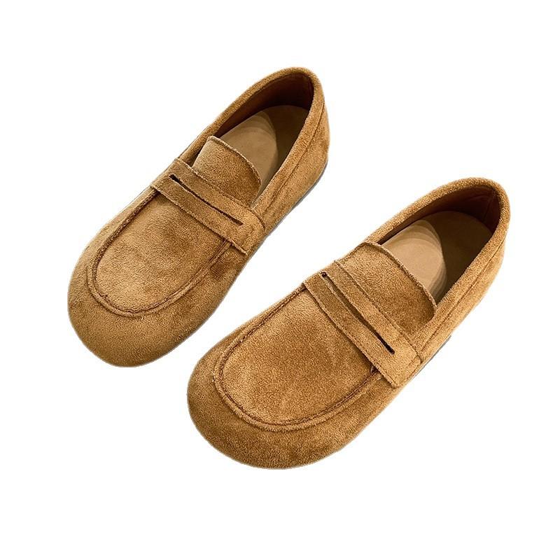 Lazy one-pedal flat-soled single shoes women's autumn 2025 texture loafers bag head retro versatile Birkenstocks women