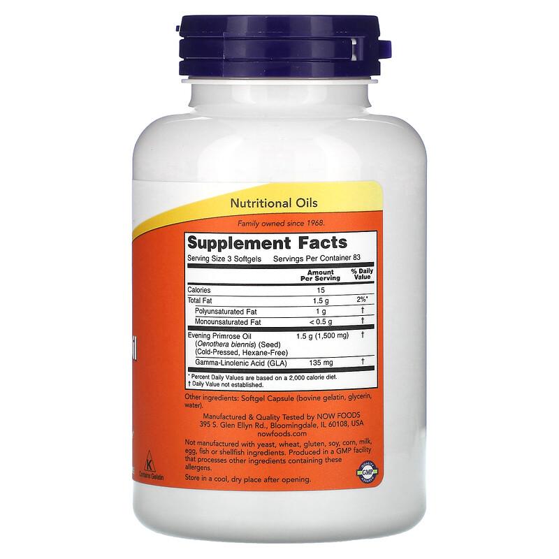 Evening Primrose Oil, 500 Mg, 250 Softgels