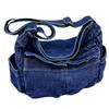 Women Simple Shopping Bag Fashion Shoulder Bag Multifunction Denim Chic Hobo Bag