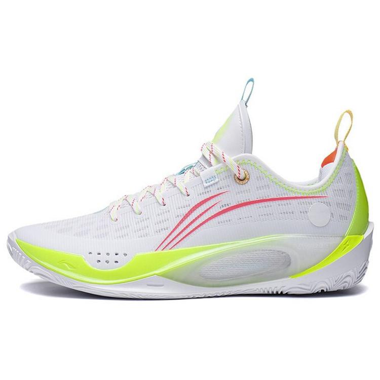 Li Ning Wade 808 2 Basketball Shoes Men's Low Top Standard White/Neon Fruit Red ABPS037-5