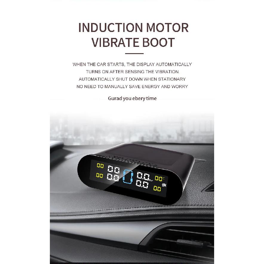 Tire Pressure Monitoring System Temperature Warning Fuel Save With 4 External Sensors Solar TPMS Car Tyre Pressure Monitor