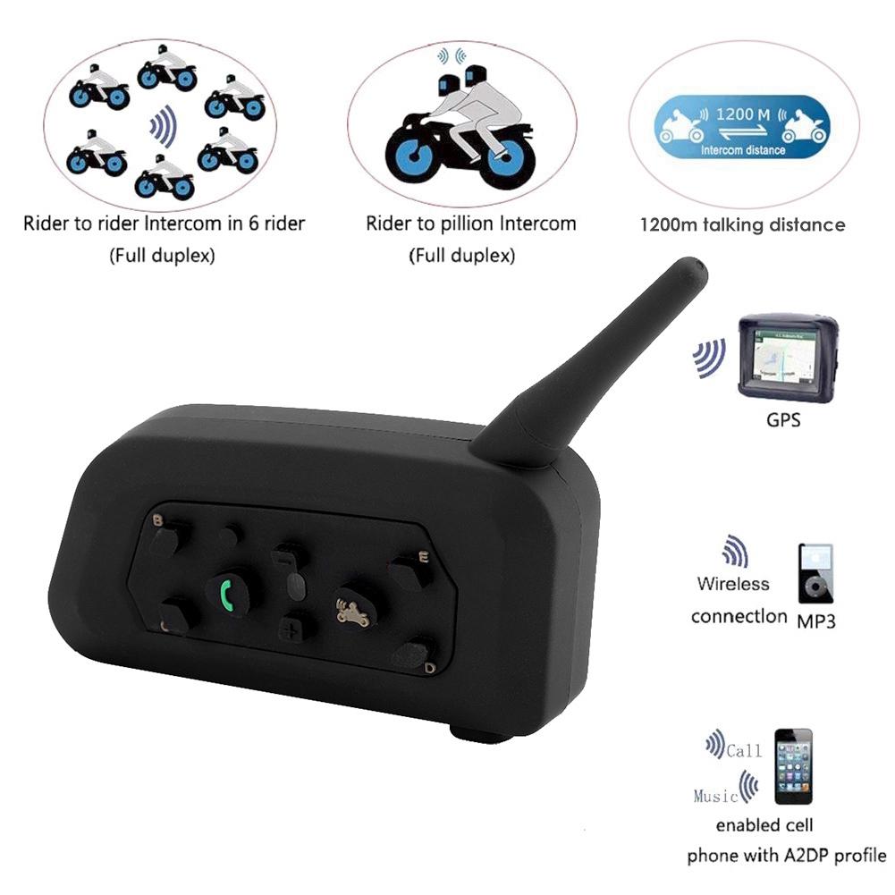 EJEAS V6 Pro Bluetooth Motorcycle Interphone Headset Helmet Intercom for 6 Riders