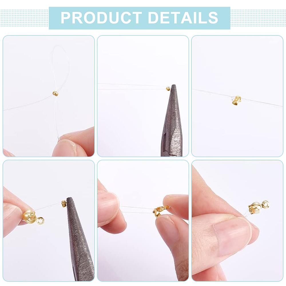 300Pcs 316 Surgical Stainless Steel Crimp Beads, Rondelle, Golden, 2x1.5mm, Hole: 1mm