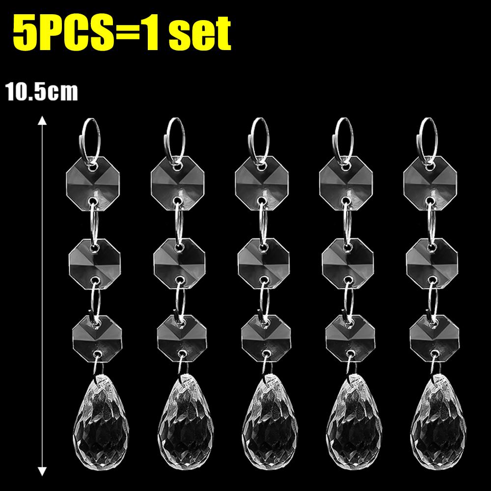 5/48Pcs Christmas Clear Acrylic Pendant Snowflake Icicle Water Drop Decoration for Xmas Tree Winter Party Acrylic Ice Pendants