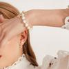 Elegant Imitation Pearls Bracelet for Women Crystal Honeybee Pendant Handchain Adjustable Wristchain Accessory