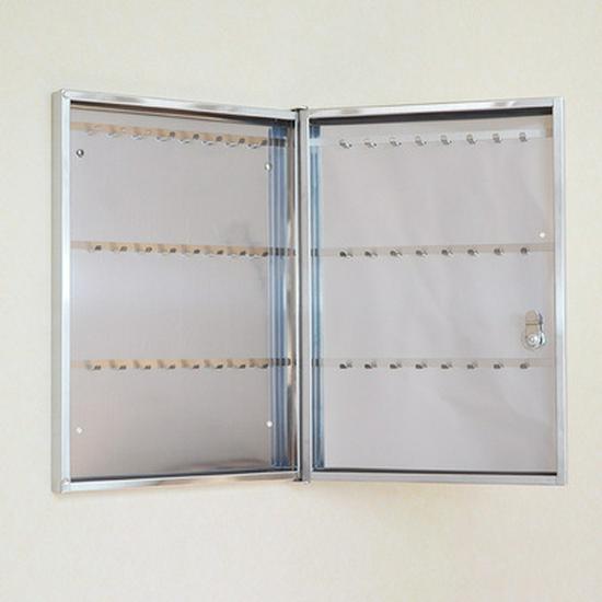 Wall-Mounted Stainless Steel Key Box with Tempered Glass and Lock for Car Key Management