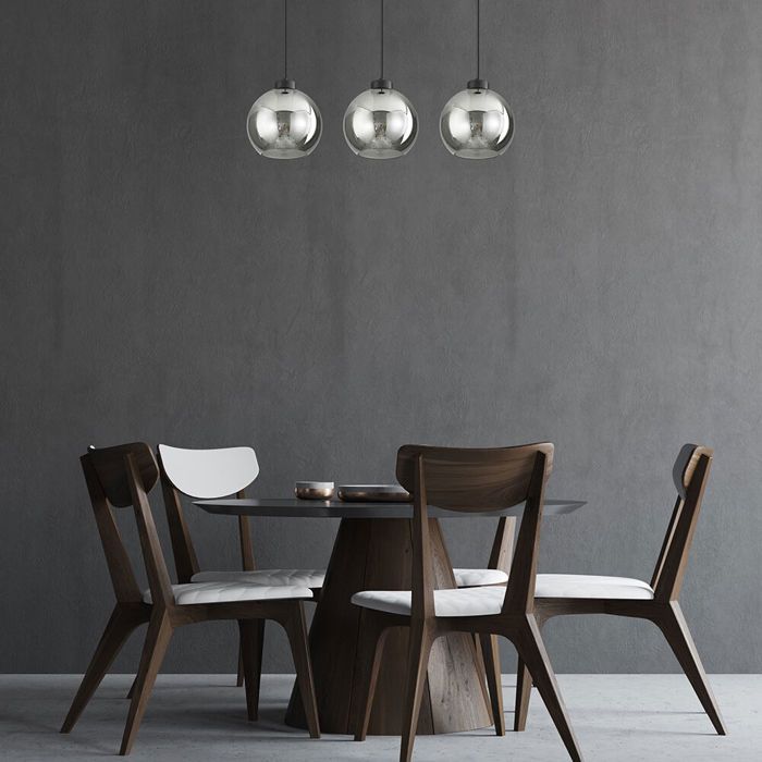 Suspension décorative 3xE27 23W – Verre fumé