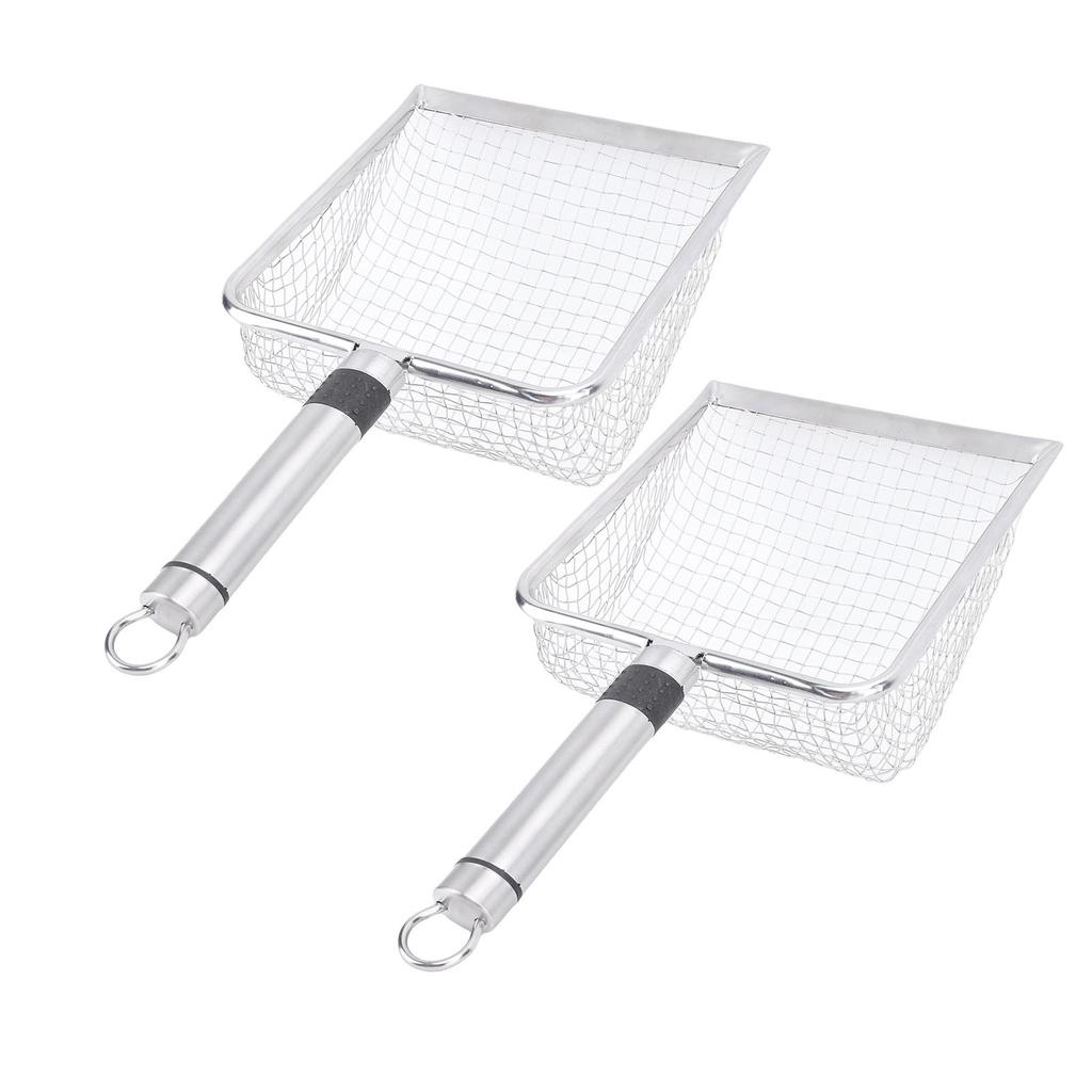 2PCS Cat Litter Scoop Stainless Steel Mesh Litter Shovel Sturdy Litter Cleaner Shovel with