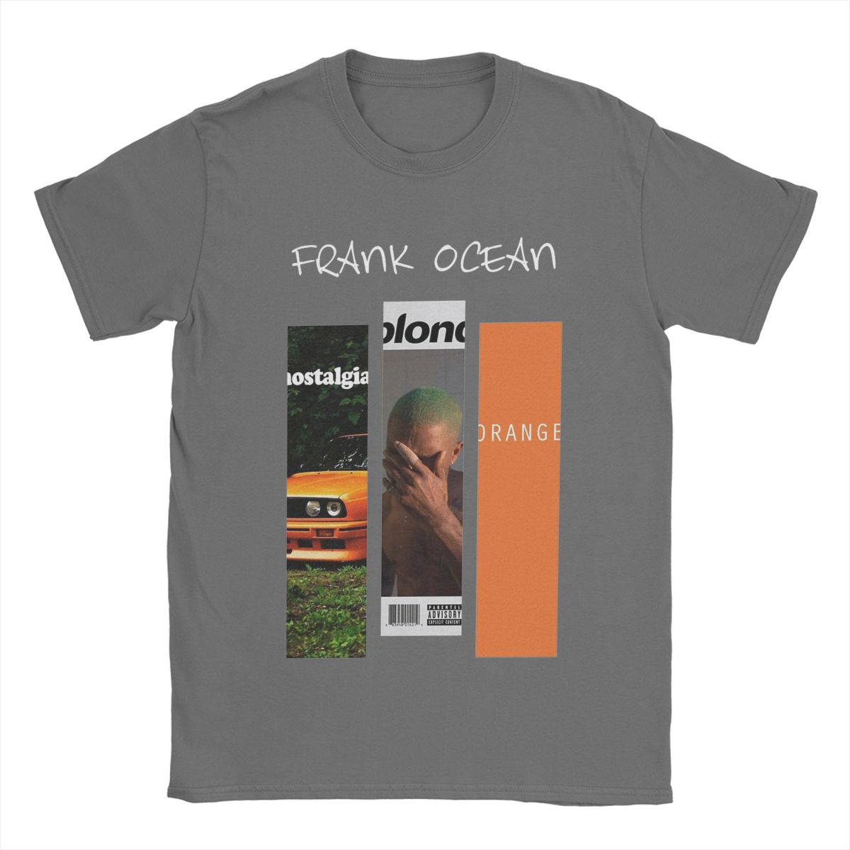 

Футболка Franks Oceans Albums для мужчин, новинка, 100% хлопок, футболки с круглым вырезом и коротким рукавом, одежда больших размеров XL темно серый