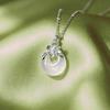 Flower Peace Buckle Imitated Hetian Jade Clavicle Pendant Necklace For Women