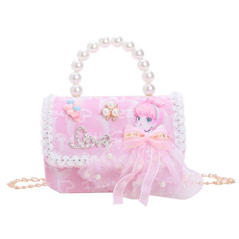 Lightweight Pearl Charming Shoulder Bag For Girls Featuring Cute Princess Design