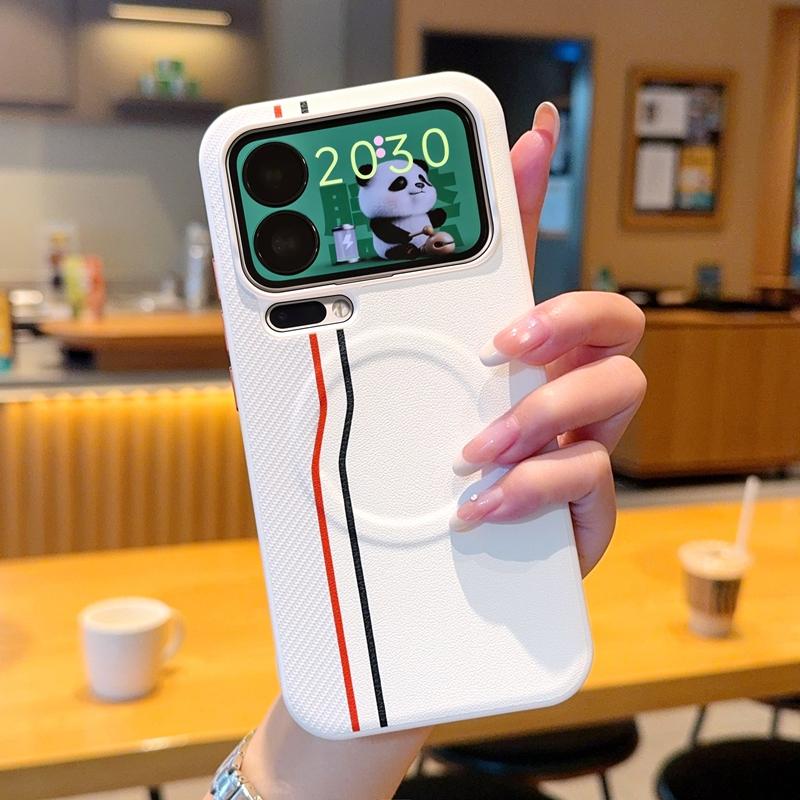 

For Xiaomi 17 Pro Max 17 Pro Case Magnetic PU Leather Colored Splicing Ultra-thin Protective Cover for Xiaomi Mi 17 Xiaomi 17 pro max