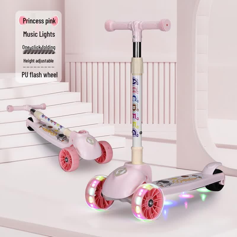 Sanhe Kids Foldable 3-Wheel Scooter with Music & Lights - 1 piece