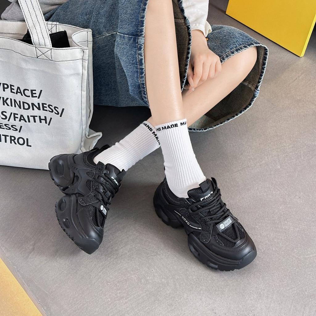 Muffin platform leather dad shoes women's 2025 autumn new popular small light casual versatile sports shoes
