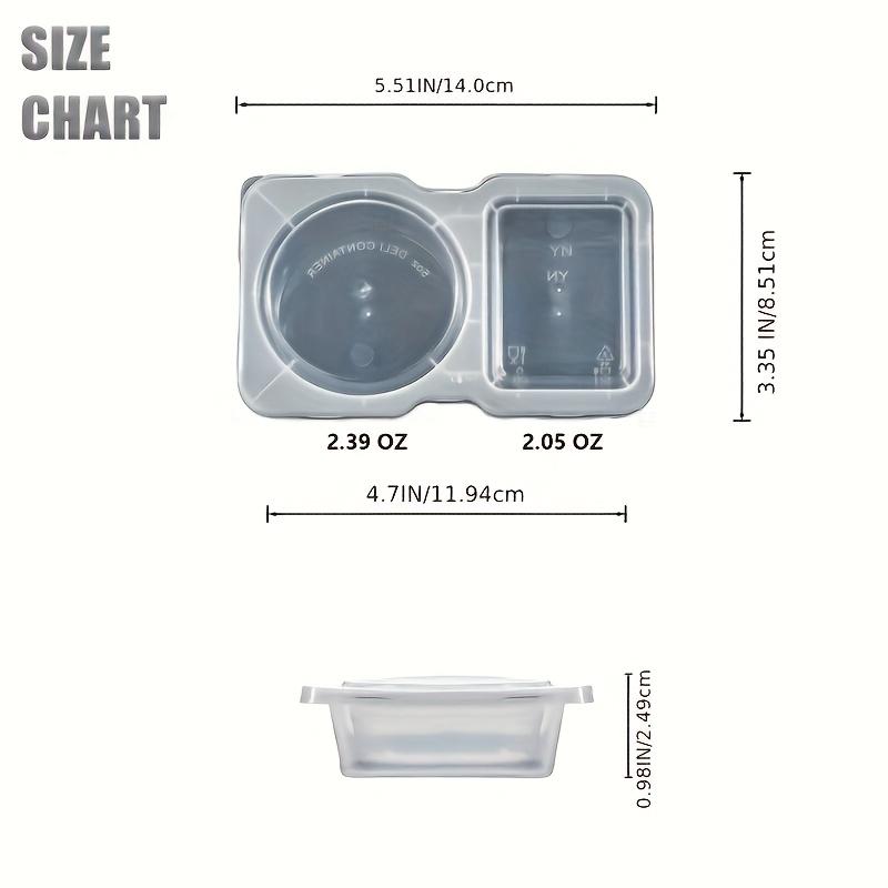 50pcs Collapsible Double Compartment Food Containers - Portable Kitchen&Picnic Essentials, Mini Fruit Tray, Transparent Storage