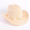 Popular European and American classic western denim straw hat, men's and women's fashion outdoor sunscreen sequined straw hat