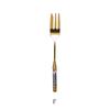 Stainless Steel Gold Cake Fork Dessert Forks Fruit Fork Ceramic Long Handle Used For Pastry in Party Snail Forks Restaurant
