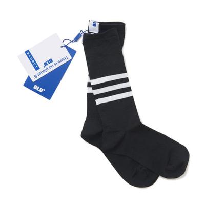 Meias Listradas de 3 Linhas BLUDOT Plus_BK